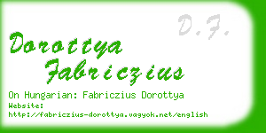 dorottya fabriczius business card